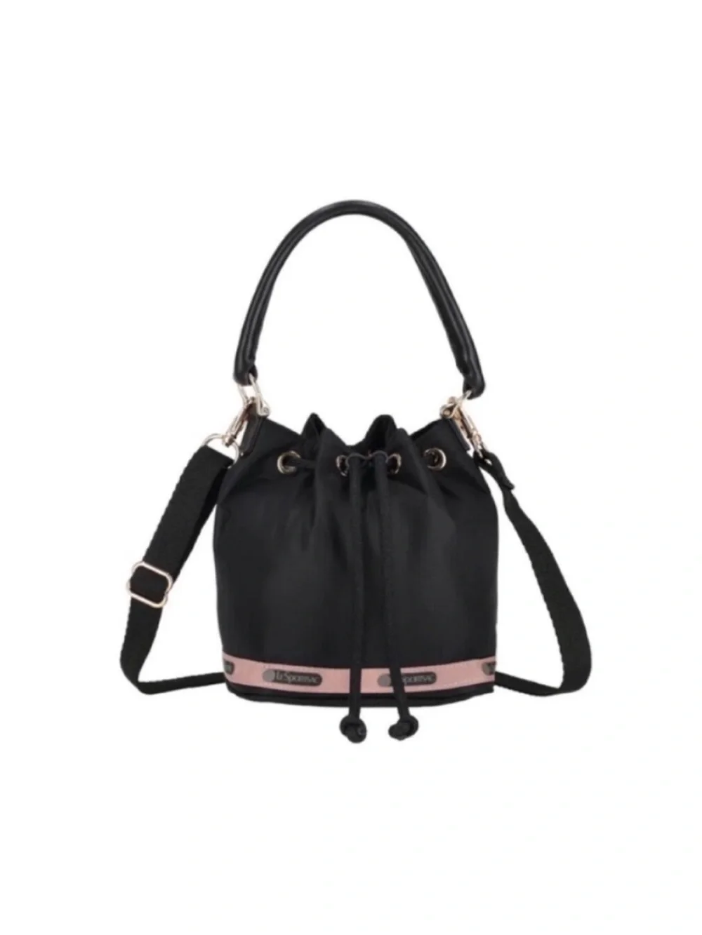 LeSportsac Atelier SMALL DRAWSTRING BAG Black and Pink Bag